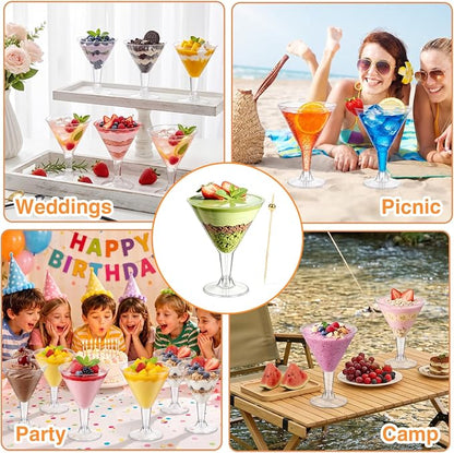 50 Pack Plastic Martini Glasses, 7 oz Disposable Clear Cocktail Cups - Image 7