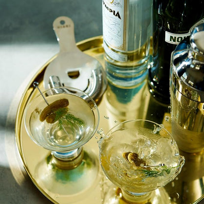 Viski Heavy Base Stemless Martini Glasses Set of 2, Crystal Cocktail Glasses - Image 5