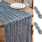 Asee'm 2pcs Cheesecloth Table Runner 120 Inches Dusty Blue Boho Gauze Cheese by Aseem