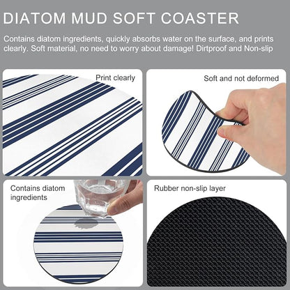 Modern Minimalist Art Coasters Set of 2, Absorbent Coasters - Image 9