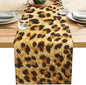 Linen Leopard Print Table Runner 13x71 Inch Farmhouse Western Leopard Decor by LXXTK