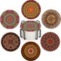 Coasters for Drinks, Ceramic Stone, Mandala Africa | Colorful Absorbent Round by Britimes