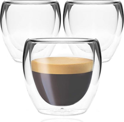Youngever 3 Pack Espresso Cups, Double Wall Thermo Insulated Espresso Cups by Youngever