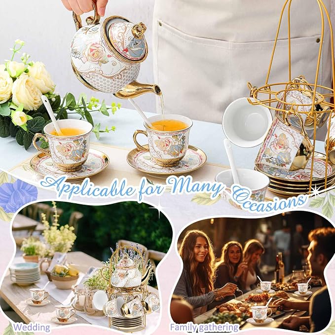 Zhehao 20 Pcs Porcelain Tea Set - Image 4