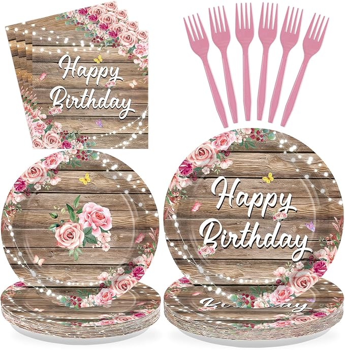 96 Pcs Wooden Birthday Party Decorations by Greencian