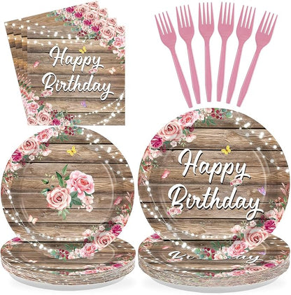 96 Pcs Wooden Birthday Party Decorations by Greencian