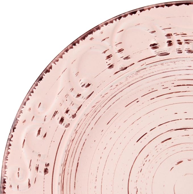 Pfaltzgraff Pink Trellis 12-Piece Dinnerware Set, Stoneware Plates and Bowls - Image 2