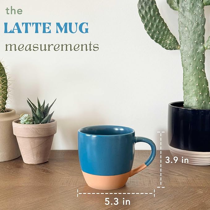 Mora Ceramic Artisan Matte Large Latte Mug Set of 4, 16oz - Image 2