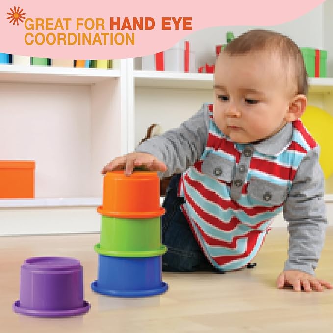Colorful Stacking Cups for Babies and Toddlers, Montessori Play, Early Learning - Image 5