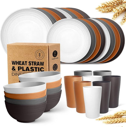 Teivio 32-Piece Plates and Bowls Sets by Teivio