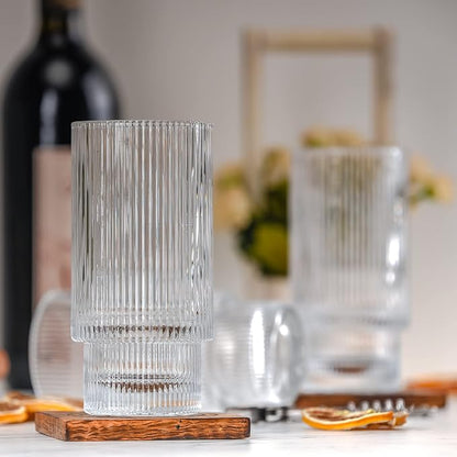 Greenline Goods Ripple Drinking Glasses - 12 oz Modern Kitchen Glassware Set - Image 5