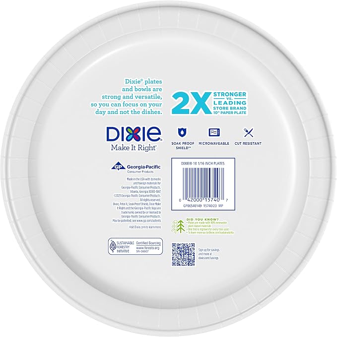 Dixie Paper Plates, Large 10 Inch | 2X Stronger | Microwave-Safe | Soak-Proof | - Image 11