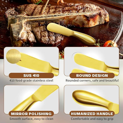 Butter Knife Butter Spreader Knife Gold Butter Knives 4 PCS Cheese Spreader - Image 3