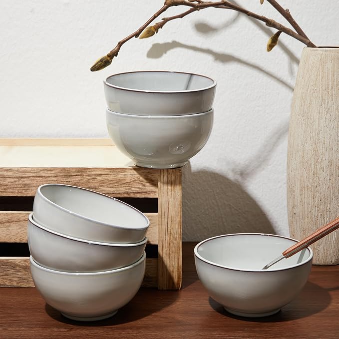 5.3" Cereal Bowls & Dessert Bowls Set of 6-20 Oz Small Bowls - Image 6
