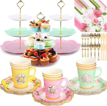 Layhit 83 Pcs Disposable Tea Party Set by ShungLan