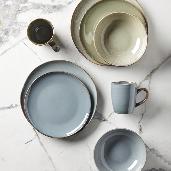 Oneida 897205 Organic Shades 12-Piece Dinnerware Set, Sage Green - Image 10