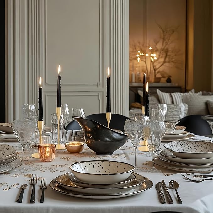 French Gold Taper Candle Holders for Wedding Table Centerpiece,Tall Taper Candlestick Holders Bulk Set of 15,Metal Candle Stick Holders for Dinning or Mantel Centerpiece,Party Home Decor