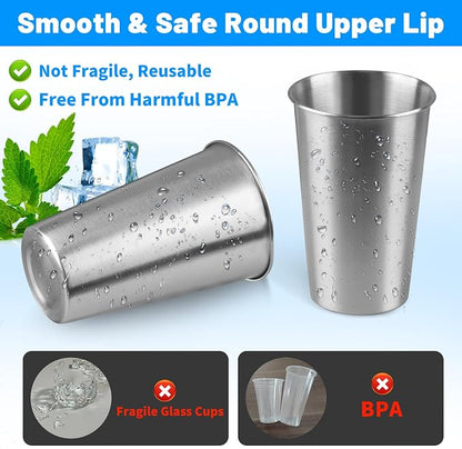 20Pack 16 oz Stainless Steel Pint Cups, Stainless Steel Cup, Pint Cup - Image 4