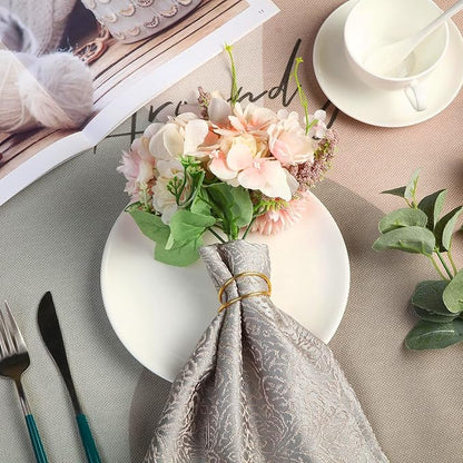 12 Pieces Gold Napkin Rings Metal Spiral Sliver Pink Napkin Rings Buckles - Image 5