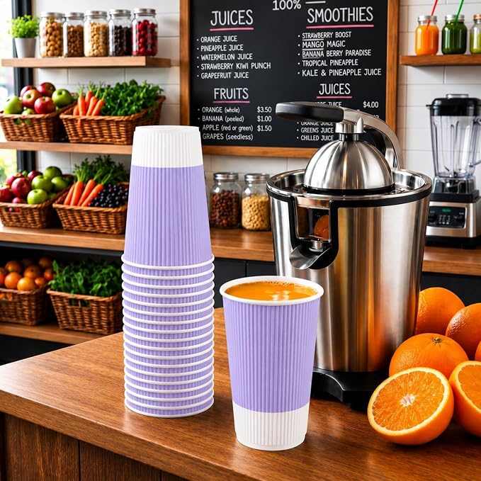 Restaurantware 16 Ounce Double Wall Disposable Coffee Cups, 500 Insulated Light - Image 4