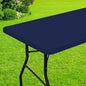 Smiry Rectangle Picnic Table Cloth, Waterproof Elastic Fitted Tablecloths for 6 Foot Tables, Washable Polyester Table Cover for Camping, Indoor and Outdoor (Navy, 36"x72")