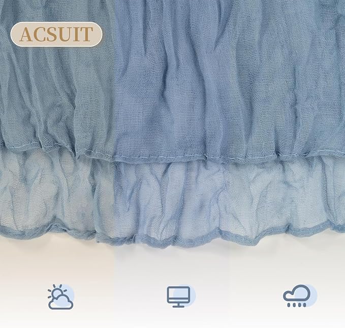 4 Pack Dusty Blue Cheesecloth Table Runner 20 x 120 inch Gauze Table Runners 10 - Image 7