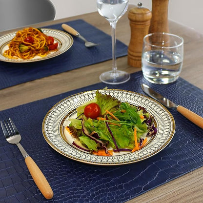 Set of 4 Faux Leather Placemats, PU Table Mats, Waterproof, Stain Resistant, Heat Resistant, Easy to Clean for Kitchen Dining Table,Conference Table