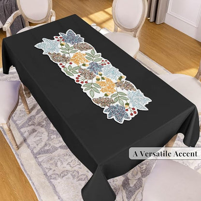 Boho Beaded Table Runner, 13x36 | Handcrafted glass beads, polyester satin - Image 5