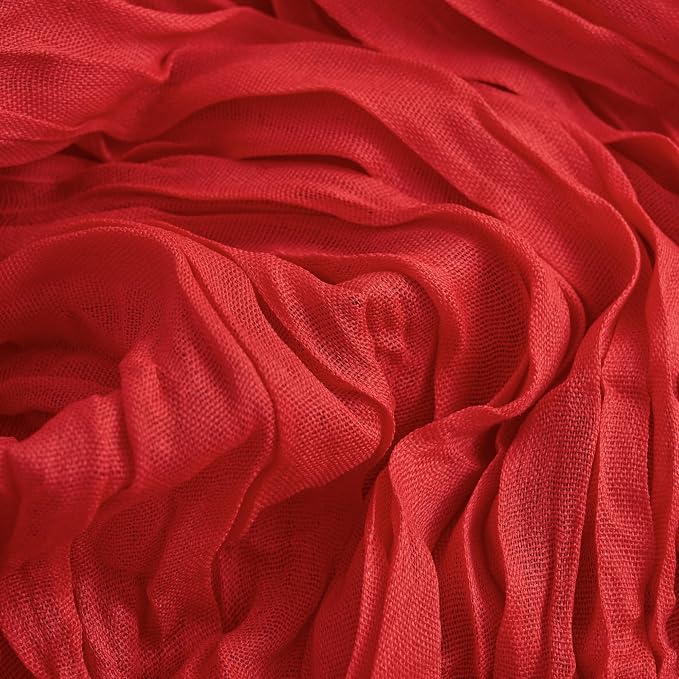 Asee'm 2pcs Red Cheesecloth Table Runner Christmas 10FT Boho Rustic Gauze | - Image 5