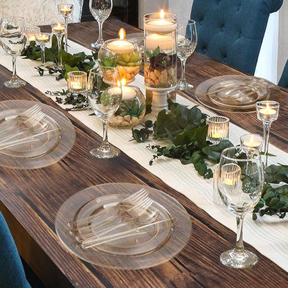 300 Piece Gold Glitter Disposable Plates - Image 6