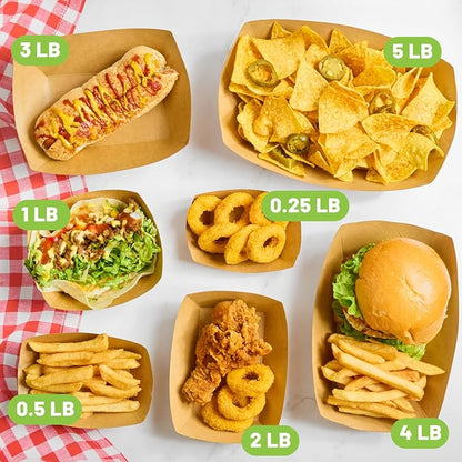 ZORRITA Paper Food Trays, 3 Lb, 50 Pack | Disposable, Kraft Paper, Nacho Trays - Image 6