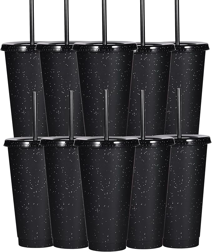 Suertestarry Tumbler with Straw and Lid, Water Bottle Iced Coffee Travel Mug Cup by Suertestarry