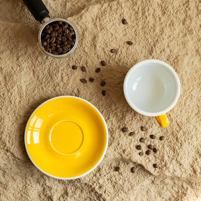 Loveramics Cappuccino Cup with Saucer, 8 oz Ceramic Coffee cup with Round Bottom - Image 6