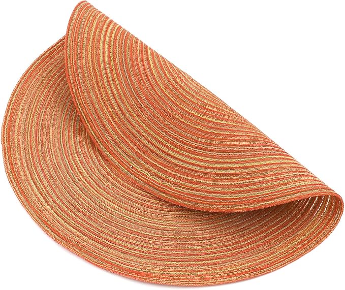 SHACOS Round Braided Placemats Set of 6 Fall Place Mats Washable Polyester 15 - Image 8