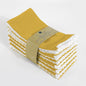 FINGERCRAFT Dinner Cloth Napkin Cotton Linen Blend 12 Pack Mitered Corners with Elegant Lace for Everyday Use Napkins are Pre Shrunk and Good Absorbency 20in x 20in, Gold