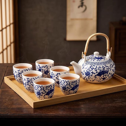 Layhit Japanese Tea Set for Adults, 25.3oz Ceramic Teapot by ShungLan