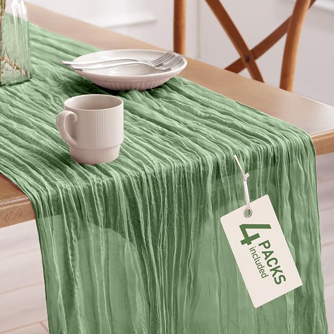 Pureegg 4-Pack Cheese Cloths Table Runner, Baby Shower, Wedding and Farmhouse by Pureegg