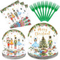 96 Pieces Christmas Ballet Party Tableware Set – Festive Disposable Dinnerware by GistomeHome