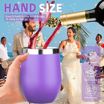 12oz/6 Pack Stainless Steel Wine Tumbler - Image 5