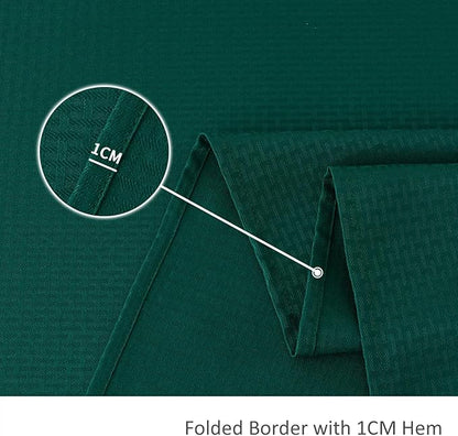 maxmill Rectangle Tablecloth Weaved Design Water Resistant Wrinkle Free Spill-Proof Soft Table Cloth for Dining Room Decoration, Banquet, Christmas Holiday Dinner, 60 x 84 Inch, Hunter Green