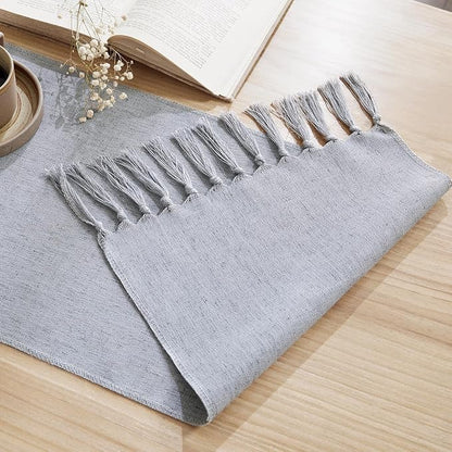 Cotton Linen Table Runner, 13x48 Inch, Machine Wash - Image 4
