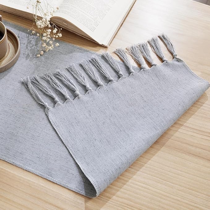 Cotton Linen Table Runner, 13x36 Inch, Machine Wash - Image 4