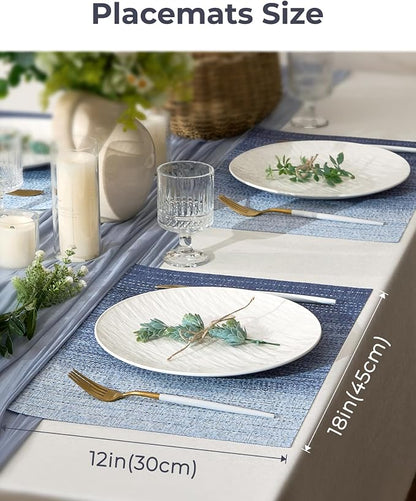 Leetaltree Gradient Blue Woven Placemats Set of 24 - Image 4