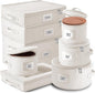 Fine China Storage Containers, 8 Piece Quilted Dish Storage Containers by HearthHarbor