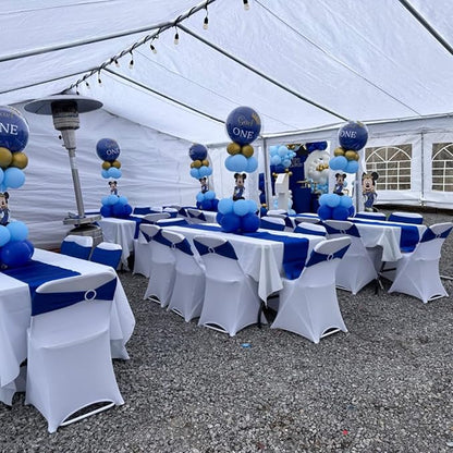 Royal Blue Satin Table Runner 12x108 Inches, 15 Pack | Silk and Smooth Fabric - Image 4