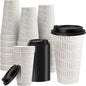 RACETOP Coffee Cups with Lids 16 oz, 100 Pack Disposable To Go Cups, To-go by RACETOP