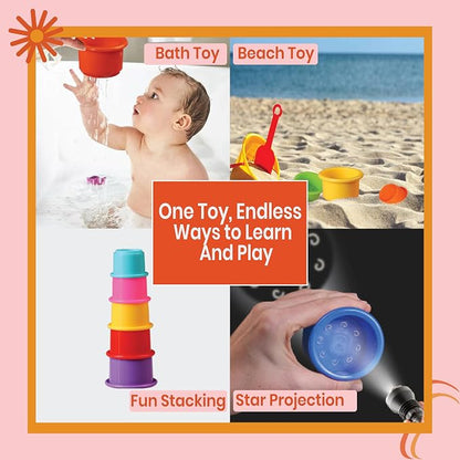 Colorful Stacking Cups for Babies and Toddlers, Montessori Play, Early Learning - Image 3