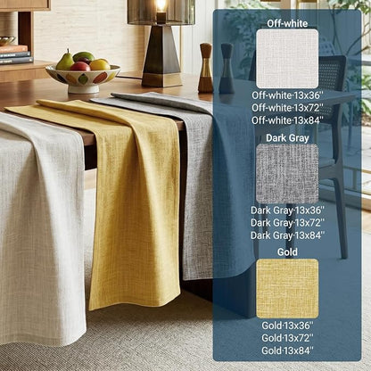 Q&J Fabric Co. Linen-Textured Table Runner 1 Pack 13x36 Inch Charcoal Grey | - Image 7