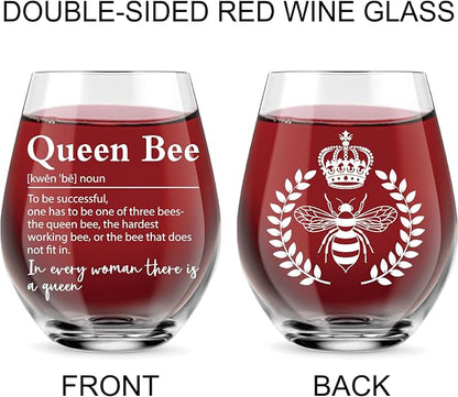AGMDESIGN Queen Bee Definition Wine Glass, Retirement Thank You Gifts - Image 3