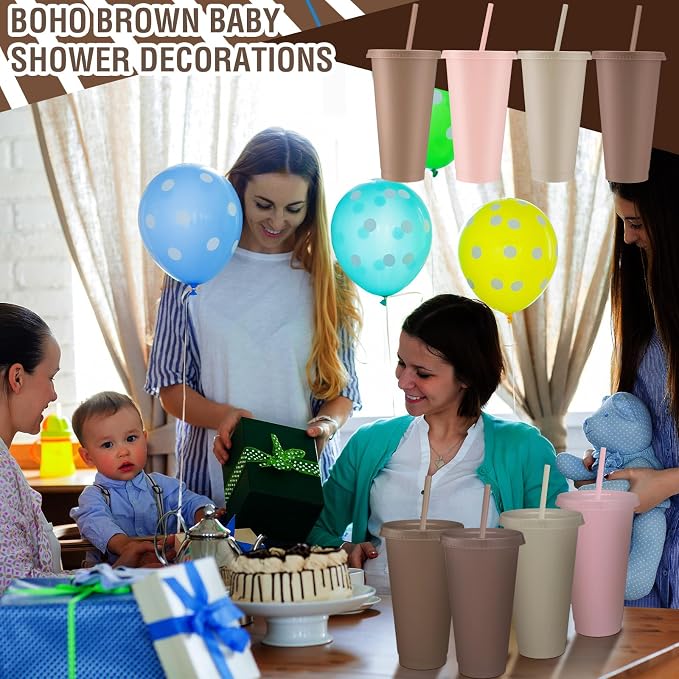 Skylety 12 Pcs Boho Plastic Cups - Image 6